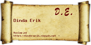 Dinda Erik névjegykártya